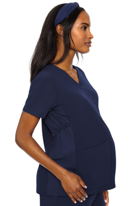 Med Couture Maternity Scrub Top V Neck 360° Stretch Adjustable Waist product image