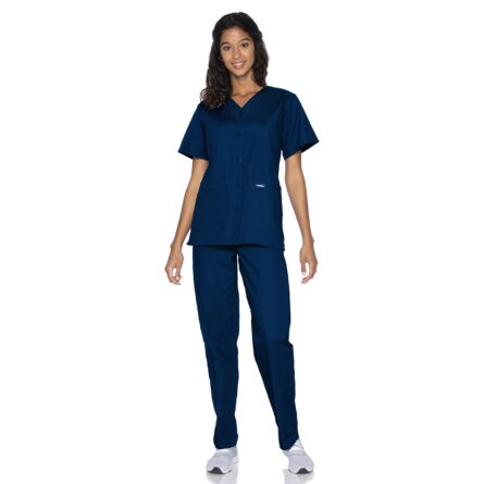 Landau Essentials Relaxed Fit 4-Pocket V-Neck Scrub Top for Women 8232 product image
