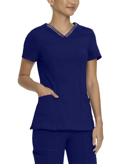 Urbane Impulse Women 2Pkt Extreme Stretch V-Neck Top in True Navy product image