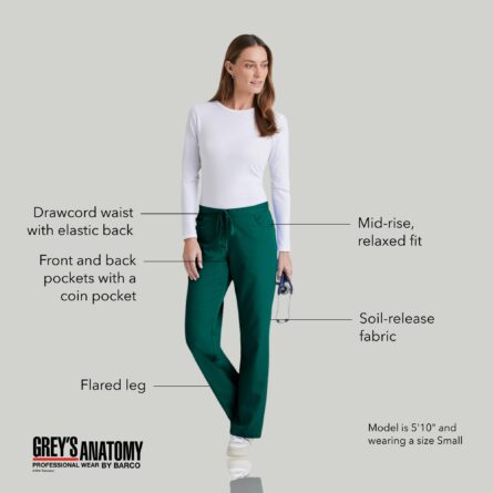 BARCO Grey's Anatomy Women's Riley Pant, Easy Care Medical Scrub Pant w/ 5 Pockets & Flared Leg in Galaxy product image