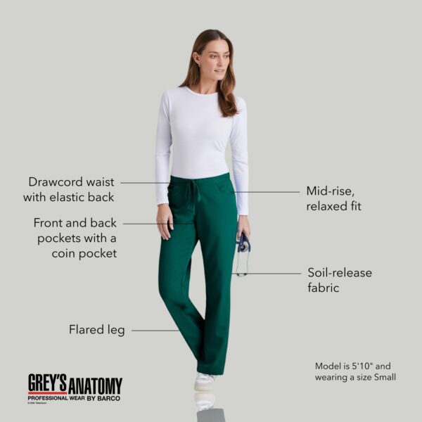 BARCO Grey's Anatomy Women's Riley Pant, Easy Care Medical Scrub Pant w/ 5 Pockets & Flared Leg in Galaxy product image