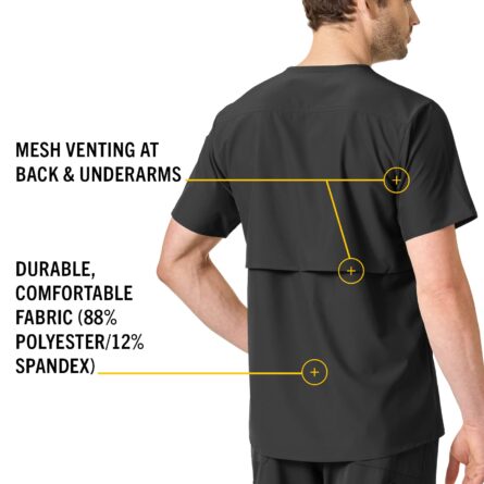 Carhartt Scrubs C15106 Men's Force® Modern Fit Twill Chest Pocket Top in Black product image