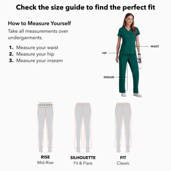 BARCO Grey's Anatomy Scrubs - Mia Scrub Pant for Women, Elastic Back Waist, Low-Rise Shaped Leg Women's Scrub Pant product image