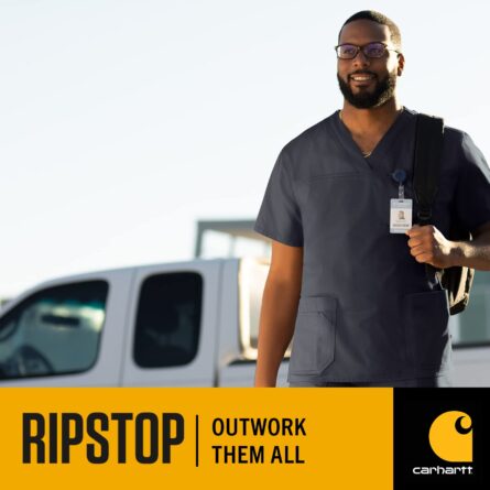 Carhartt Scrubs C54108 Men's Classic Fit Ripstop Boot Cut 8-Pocket Cargo Pant in Black product image