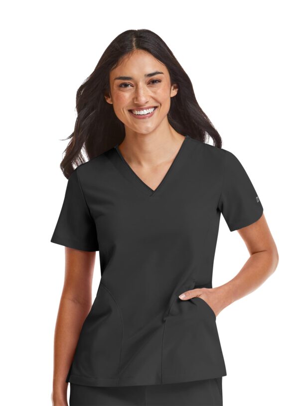 Maevn Matrix Impulse Women’s Contrast V-Neck Top - Black Maevn Matrix Impulse Women’s Contrast V-Neck Top in Black product image
