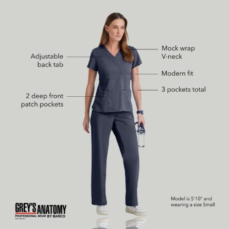 BARCO Grey's Anatomy Scrubs - Riley Scrub Top for Women, V-Neck Super-Soft Women's Scrub Top product image