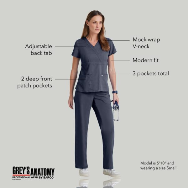 BARCO Grey's Anatomy Scrubs - Riley Scrub Top for Women, V-Neck Super-Soft Women's Scrub Top product image