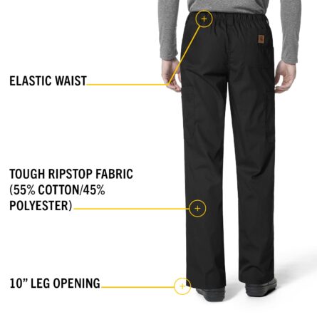 Carhartt Scrubs C54108 Men's Classic Fit Ripstop Boot Cut 8-Pocket Cargo Pant in Black product image