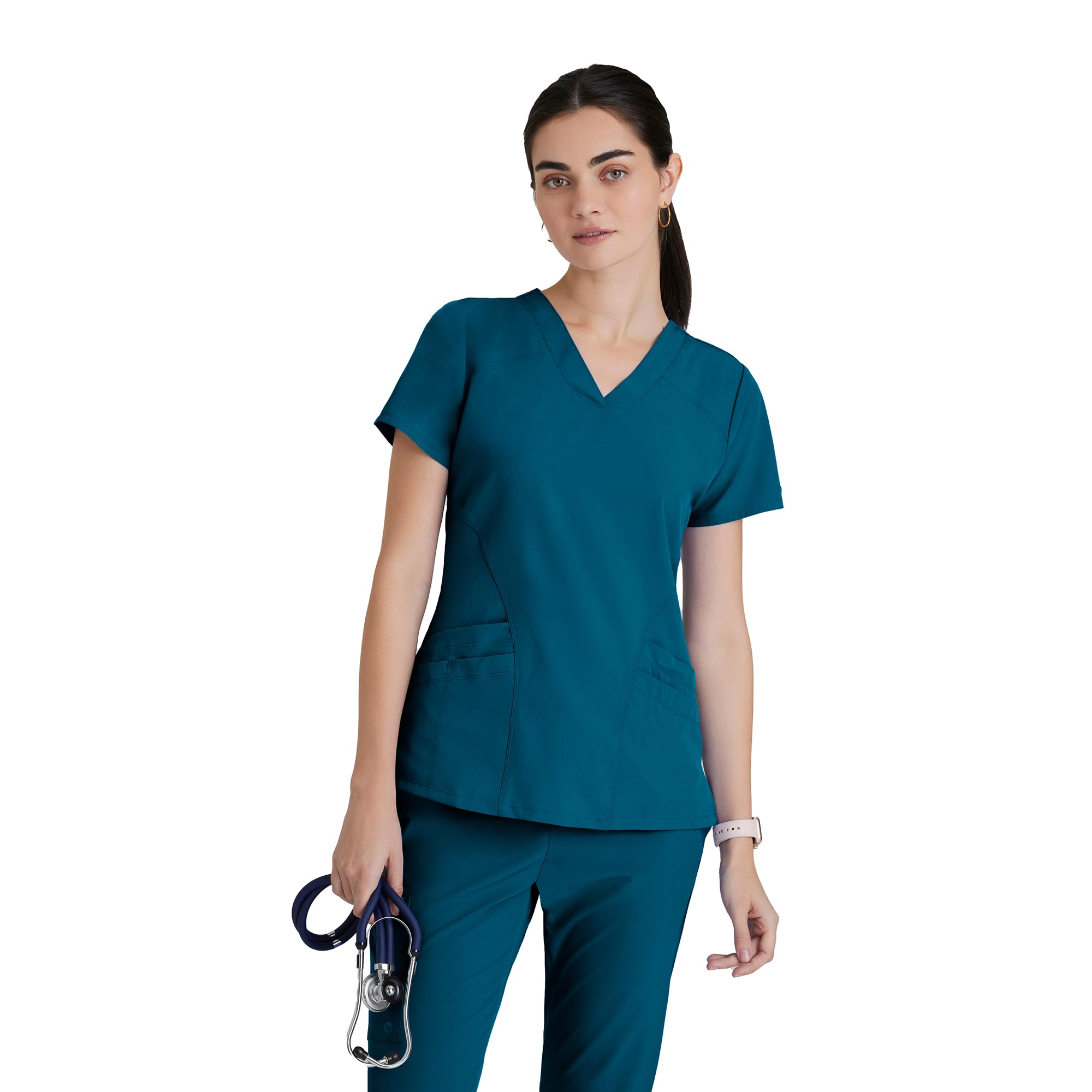 BARCO ONE Women's Pulse Scrub Top, Sporty V-Neck Medical Top w/ 4-Way Stretch & 5 Pockets product image