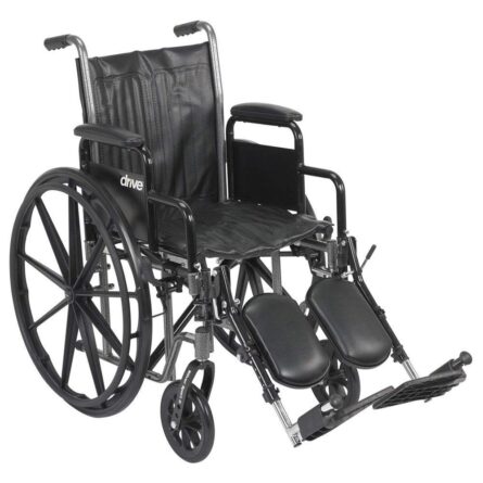 Drive Medical Drive Silver Sport 2 Detachable Desk Arms/Footrests Wheelchair Detachable Desk Arms and Elevating Leg Rests 16" Seat product image