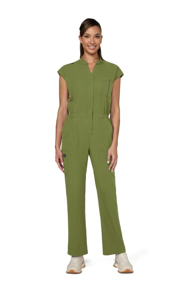 KOI Solis Anja Women's 11-Pocket Jumpsuit in Martini Olive product image