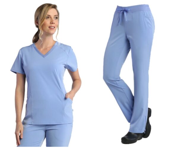 Maevn Pure Soft Ladies Modern V-Neck Top & Adjustable Flare Yoga Pant Scrub Set Maevn Pure Soft Ladies Modern V-Neck Top & Adjustable Flare Yoga Pant Scrub Set product image