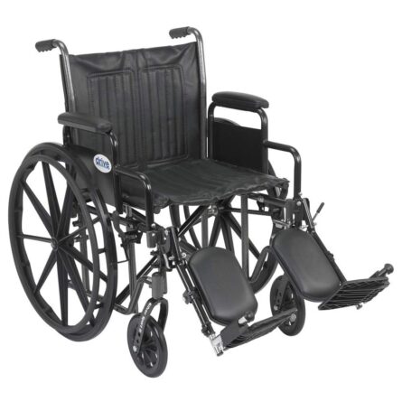 Drive Medical Drive Silver Sport 2 Detachable Desk Arms/Footrests Wheelchair Detachable Desk Arms and Elevating Leg Rests 16" Seat product image
