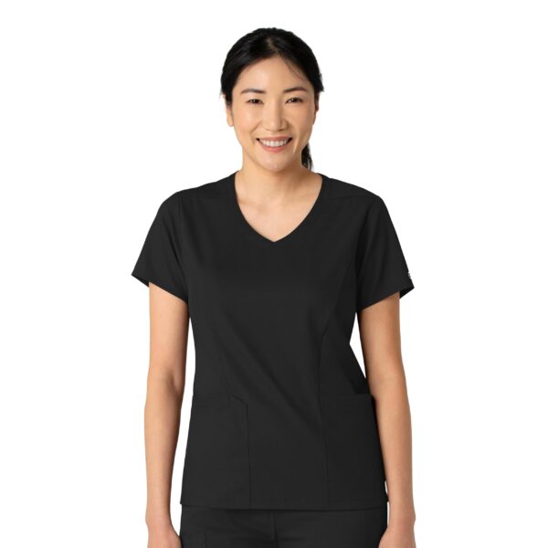Wink PRO Women's 4 Pocket V-Neck Scrub Top in Black product image