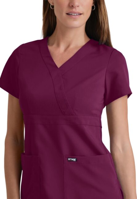 BARCO Grey's Anatomy Scrubs - Riley Scrub Top for Women, V-Neck Super-Soft Women's Scrub Top in Wine product image