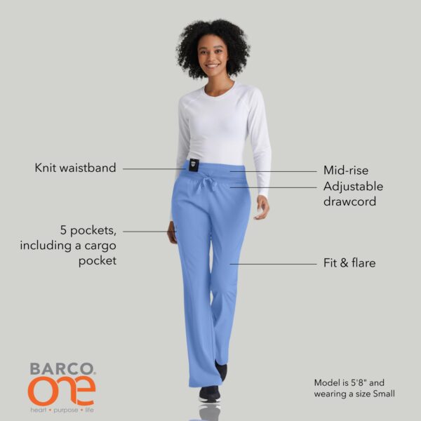 BARCO One Stride Pant-5 Pocket Mid-Rise Women's Scrub Pants in Ciel Blue product image