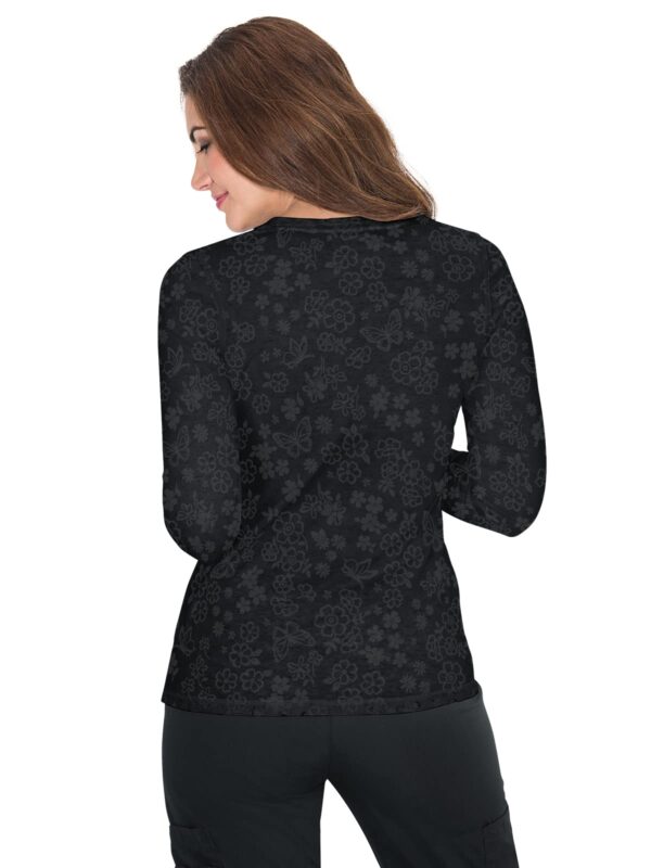 KOI Stretch 1061PR Presley Tee Flower Burnout in Black product image