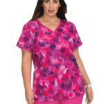 KOI Classics 1007PRM Women's Eve Scrub Top Blurry Heart in Blurry Hearts product image