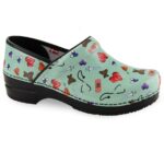Sanita Weare Professional Clogs - Patent Leather, Arch Support, Slip-Resistant, APMA-Approved, Medical-Themed Slip-On Shoes in Turquoise product image