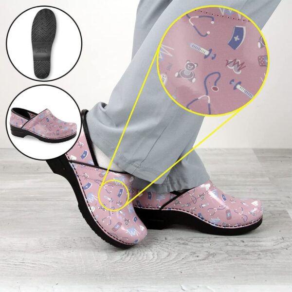 Sanita Weare Professional Clogs - Patent Leather, Arch Support, Slip-Resistant, APMA-Approved, Medical-Themed Slip-On Shoes product image