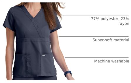 BARCO Grey's Anatomy Scrubs - Riley Scrub Top for Women, V-Neck Super-Soft Women's Scrub Top product image