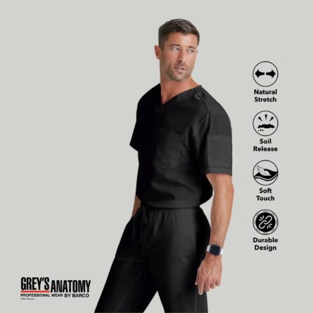 Grey's Anatomy Men's GRT091 Evan Top 2 Pocket V-Neck Scrub Top product image