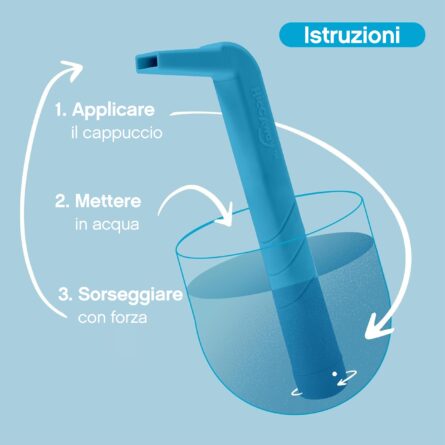 HICCAWAY Hiccup Straw, Clinically Proven, Stop Hiccups, Light Blue, 2Pack product image