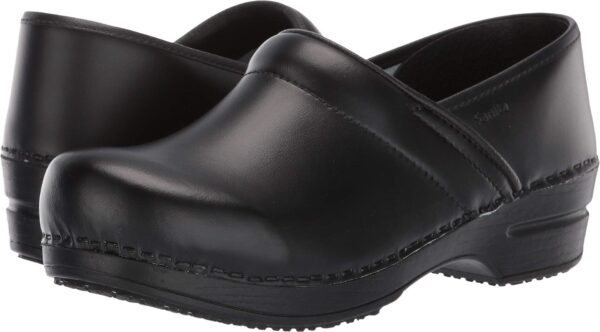 Sanita Aubrey PU-Coated Leather Professional Women's Clog - ASTM-Certified Slip-Resistant, APMA-Approved, Closed-Back, Polyurethane Outsole Slip On Shoes in Black product image