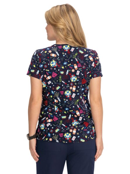KOI French Bull F100PR Women's Lulu Scrub Top Super Hero product image