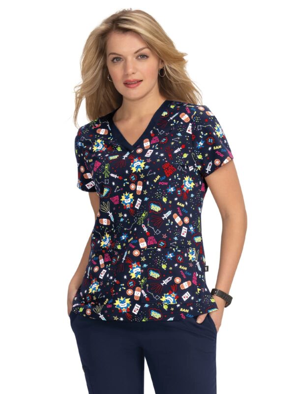 KOI French Bull F100PR Women's Lulu Scrub Top Super Hero KOI French Bull F100PR Women's Lulu Scrub Top Super Hero product image