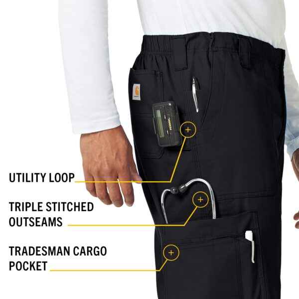 Carhartt Scrubs C54108 Men's Classic Fit Ripstop Boot Cut 8-Pocket Cargo Pant in Black product image