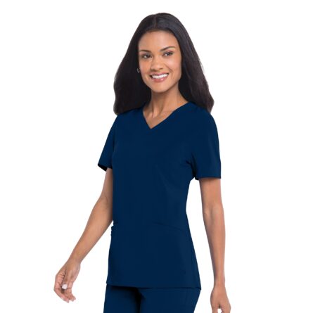 Urbane Performance Tailored Fit Super Stretch 3-Pocket Scrub Top for Women 9015 in True Navy product image