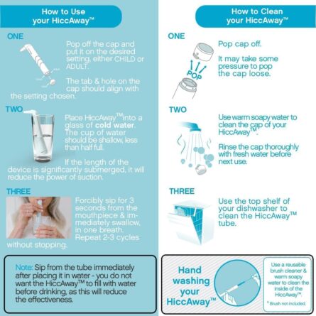 HiccAway Hiccup Straw - Stops Hiccups Naturally & Fast - As Seen On Shark Tank - Clinically Proven Relief for All Ages, Children & Adults - Safe, Lightweight, & Reusable in Light Blue product image