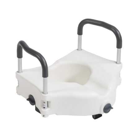 Drive Medical Preservetech Secure Lock Raised Toilet Seat With Handles, 5 Inch product image
