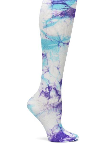 Nurse Mates Women's Calf Socks | 12-14 mmHg Compression | Superior Support & Comfort | 1 Pair in Lilac Aqua Tie Dye product image
