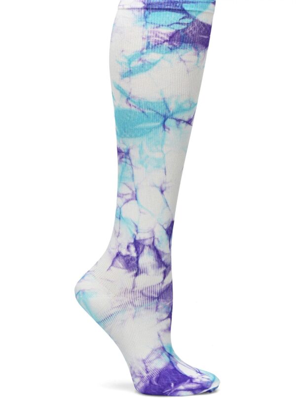 Nurse Mates Women's Calf Socks | 12-14 mmHg Compression | Superior Support & Comfort | 1 Pair in Lilac Aqua Tie Dye product image