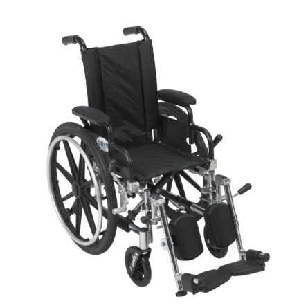Drive Medical Viper Wheelchair with Various Flip Back Desk Arm Styles and Front Rigging Options, Black product image