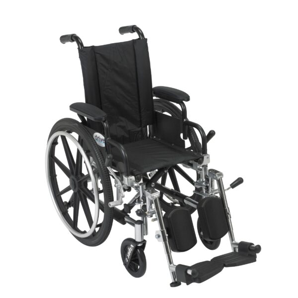 Drive Medical Viper Wheelchair with Various Flip Back Desk Arm Styles and Front Rigging Options, Black product image