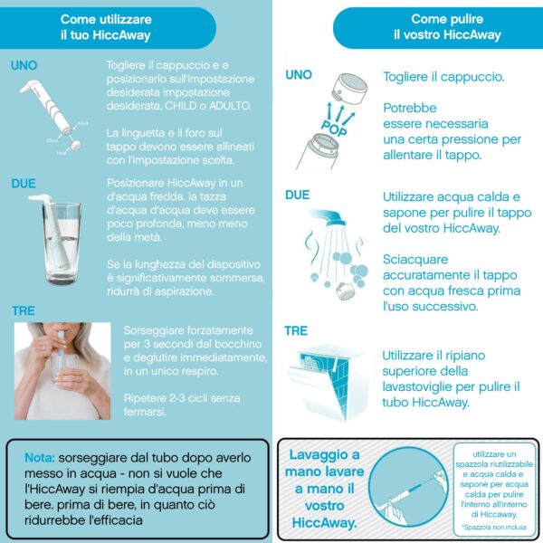 HICCAWAY Hiccup Straw, Clinically Proven, Stop Hiccups, Light Blue, 2Pack product image