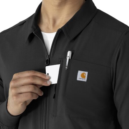 Carhartt Scrubs C80023 Men's Rugged Flex® Modern Fit Bonded Fleece Jack in Black product image