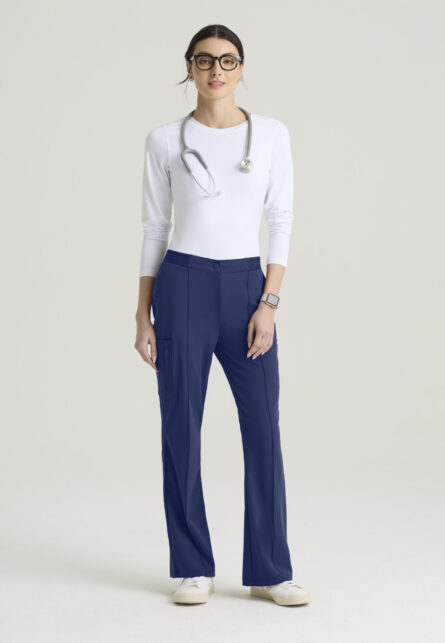 Grey's Anatomy™ by Barco Cultivate Women's 7 -Pocket DTM Logo Waistband Fit & Flare Pant - Image 9