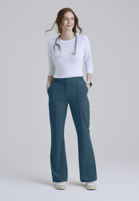 Grey's Anatomy™ by Barco Cultivate Women's 7 -Pocket DTM Logo Waistband Fit & Flare Pant - Image 2
