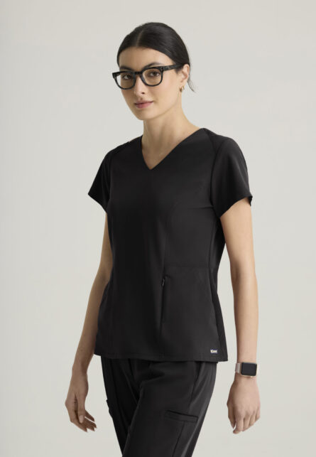Grey's Anatomy™ by Barco Cultivate Women's 3-Pocket Classic V-Neck Back Waist Detail Top - Image 5
