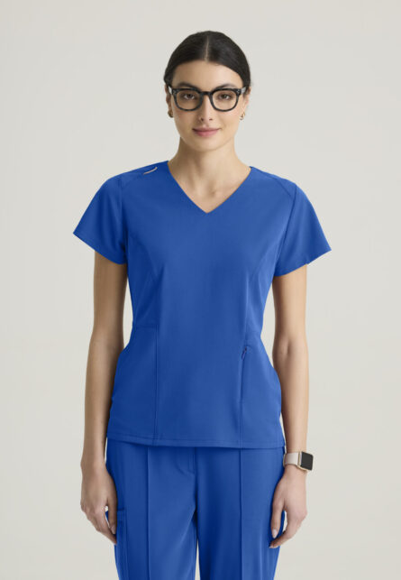 Grey's Anatomy™ by Barco Cultivate Women's 3-Pocket Classic V-Neck Back Waist Detail Top - Image 12