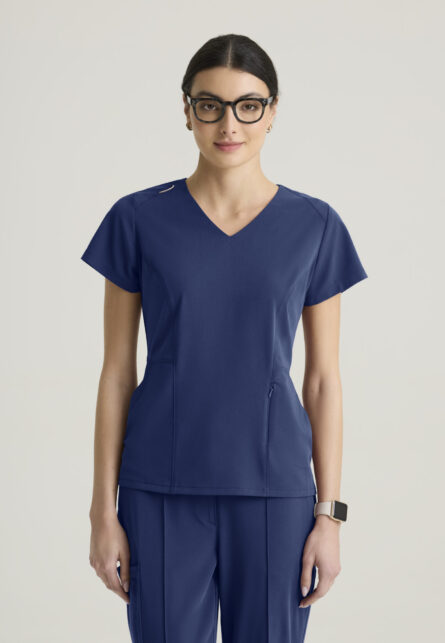 Grey's Anatomy™ by Barco Cultivate Women's 3-Pocket Classic V-Neck Back Waist Detail Top - Image 8