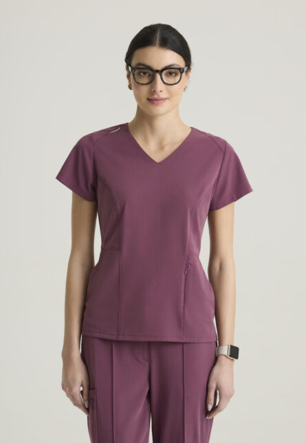 Grey's Anatomy™ by Barco Cultivate Women's 3-Pocket Classic V-Neck Back Waist Detail Top - Image 6