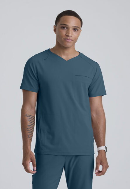 Grey's Anatomy™ by Barco Cultivate Men's 3-Pocket Rib Knit V-Neck Top - Image 1