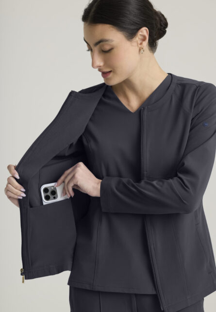 Grey's Anatomy™ by Barco Cultivate Women's 5-Pocket Round Neck Zip-Front Warm-Up Jacket - Image 13