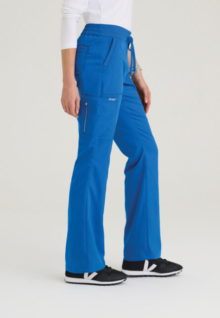 Grey's Anatomy Classic Women's 5 Pocket Rib Knit Waistband Fit & Flare Pant - Image 8