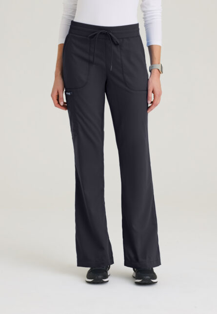 Grey's Anatomy Classic Women's 5 Pocket Rib Knit Waistband Fit & Flare Pant - Image 9